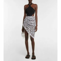 Alaïa Leopard-print Cotton Beach Cover-up