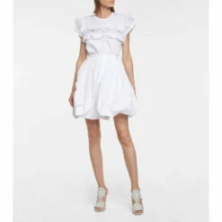 Alaïa Cotton-blend Poplin Miniskirt