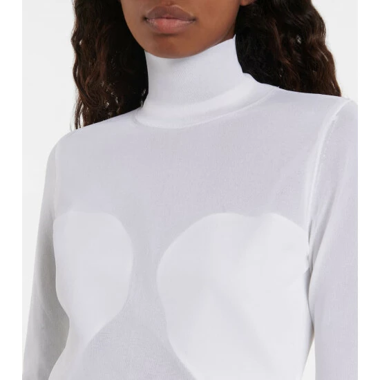 Alaïa Sheer Turtleneck Jersey Maxi Dress - Image 3