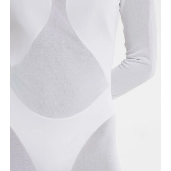 Alaïa Sheer Turtleneck Jersey Maxi Dress - Image 4