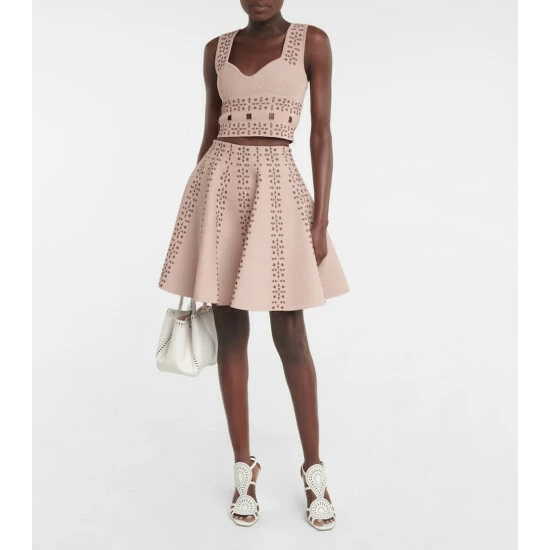 Alaïa Flared Jacquard Miniskirt
