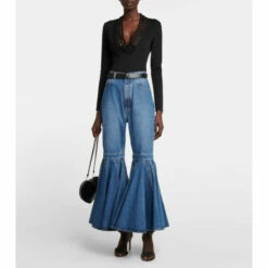 Alaïa Cutout V-neck Bodysuit