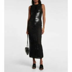 Alaïa 3D Lace Mesh Midi Dress