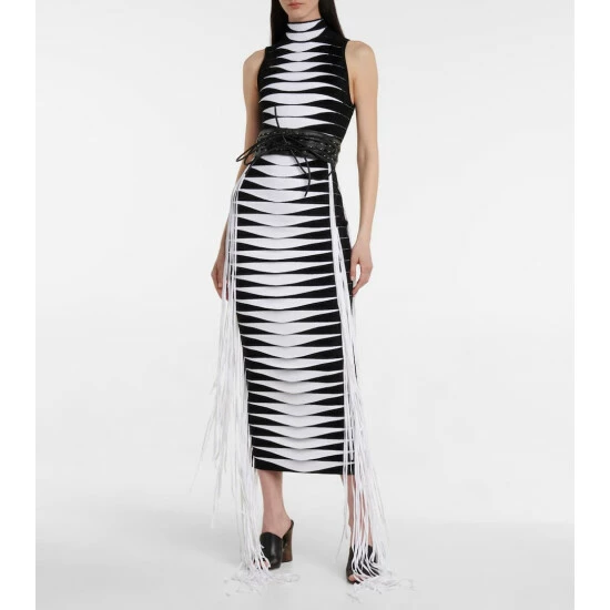 Alaïa Jacquard Turtleneck Maxi Dress