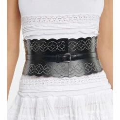 Alaïa Studded Wide Leather Belt