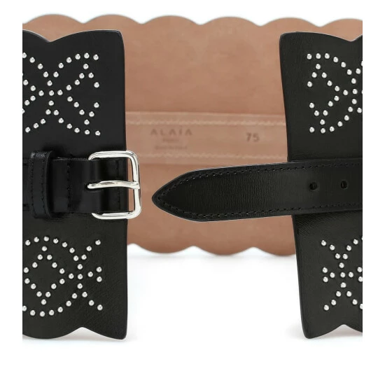 Alaïa Studded Wide Leather Belt - Image 2
