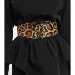 Alaïa Leopard-print Calf Hair Belt