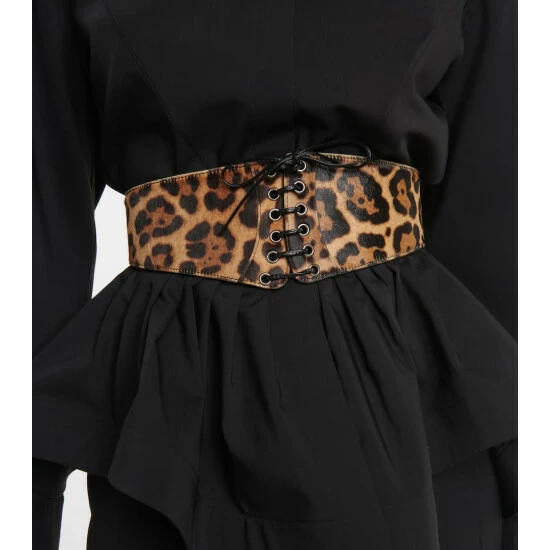 Alaïa Leopard-print Calf Hair Belt