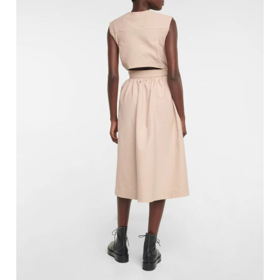 Alaïa Belted Cotton Midi Dress - Image 2