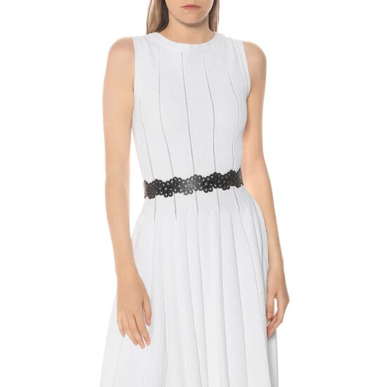 Alaïa Embellished Laser-cut Leather Belt