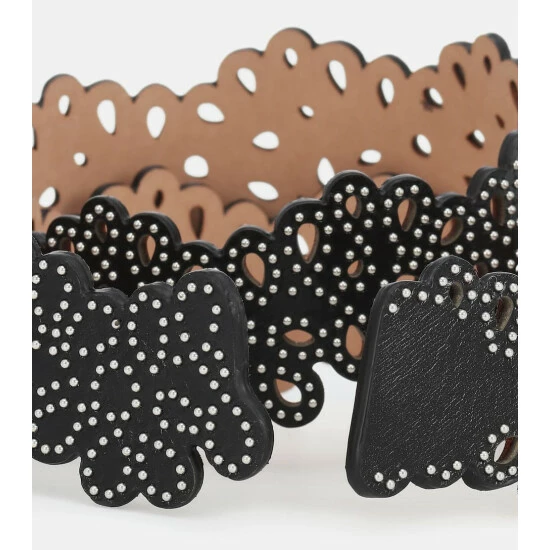 Alaïa Embellished Laser-cut Leather Belt - Image 2