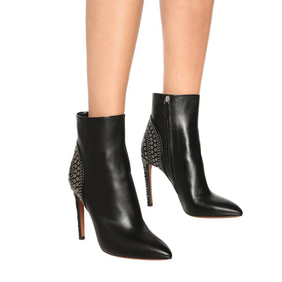 Alaïa Embellished Leather Ankle Boots - Image 3