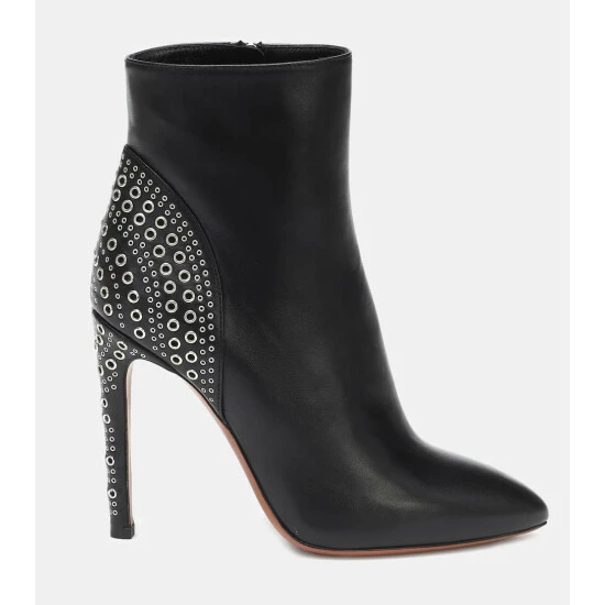 Alaïa Embellished Leather Ankle Boots - Image 4