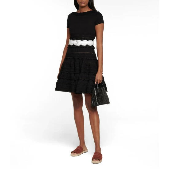 Alaïa Laser-cut Leather Espadrille Sandals