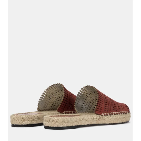 Alaïa Laser-cut Leather Espadrille Sandals - Image 2