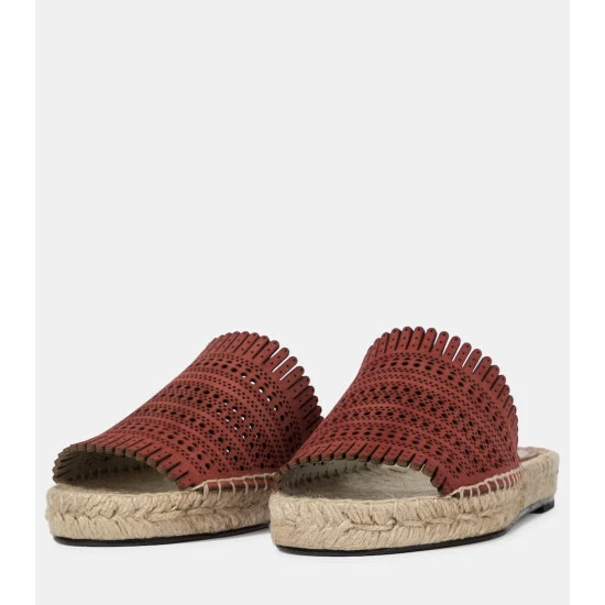 Alaïa Laser-cut Leather Espadrille Sandals - Image 4