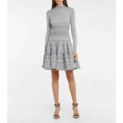 Alaïa La Bombe 90 Metallic Leather Sandals