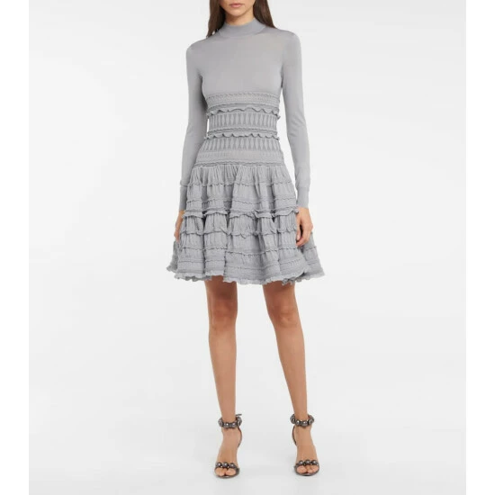 Alaïa La Bombe 90 Metallic Leather Sandals