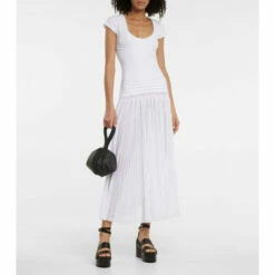 Alaïa Ribbed-knit Midi Dress