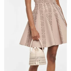 Alaïa Corset Small Leather Bucket Bag