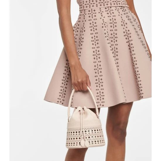 Alaïa Corset Small Leather Bucket Bag