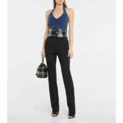 Alaïa Denim Knit Crop Top