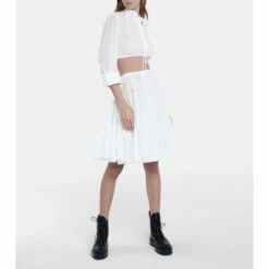 Alaïa Broderie Anglaise Cotton Miniskirt