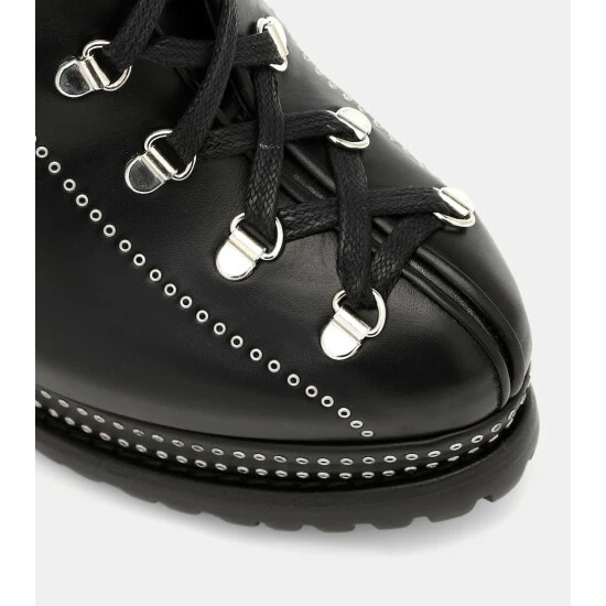 Alaïa Embellished Leather Platform Ankle Boots - Image 5