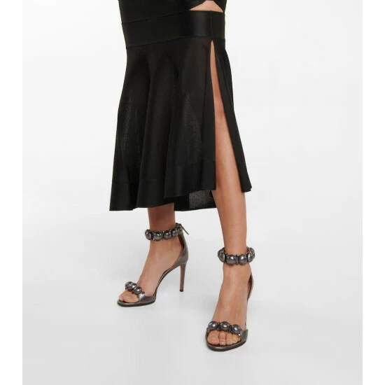 Alaïa Mesh-insert Lace-up Midi Skirt - Image 4