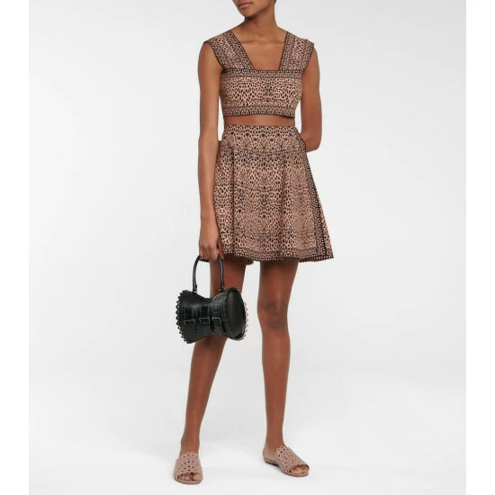 Alaïa Leopard-jacquard Stretch-knit Miniskirt
