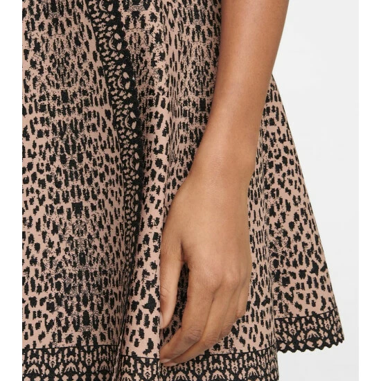 Alaïa Leopard-jacquard Stretch-knit Miniskirt - Image 4