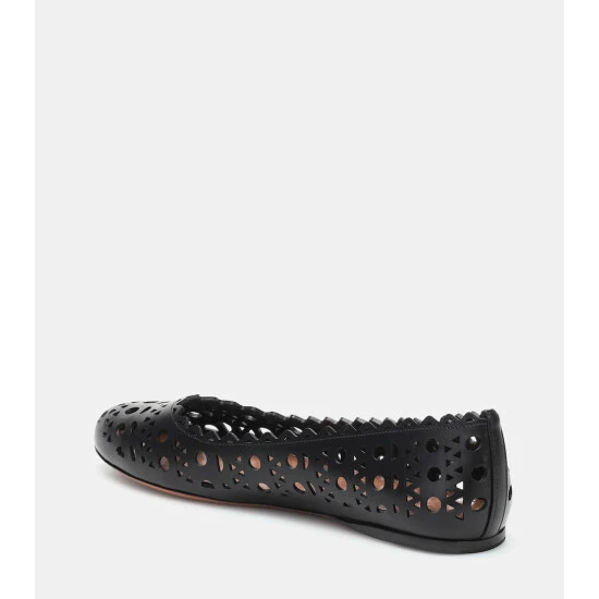 Alaïa Laser-cut Leather Ballet Flats - Image 2