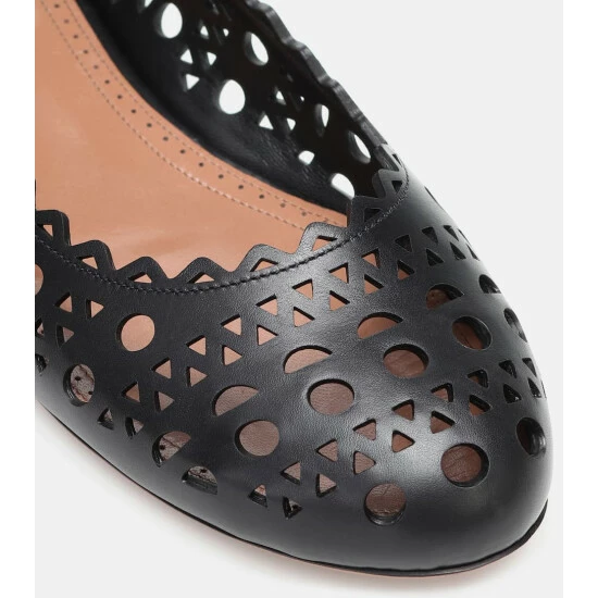 Alaïa Laser-cut Leather Ballet Flats - Image 5