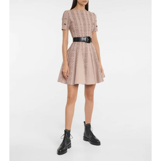 Alaïa Stretch-knit Jacquard Minidress