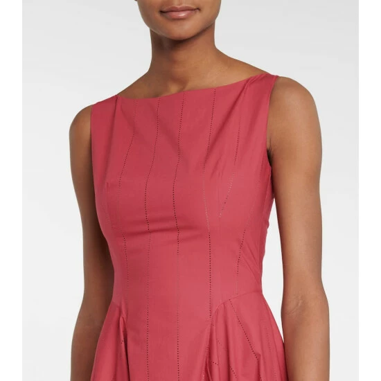 Alaïa Openwork Cotton Poplin Maxi Dress - Image 3