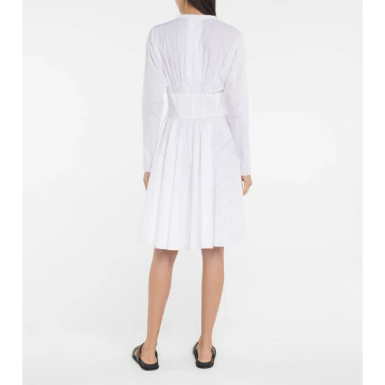 Alaïa Ruched Cotton Poplin Minidress - Image 2