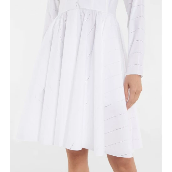 Alaïa Ruched Cotton Poplin Minidress - Image 4