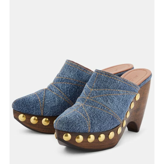 Alaïa Le Sabot Denim Mules - Image 4