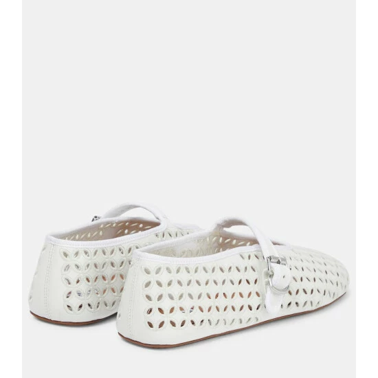 Alaïa Openwork Leather Flats - Image 2