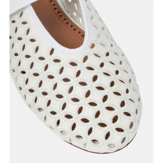 Alaïa Openwork Leather Flats - Image 5