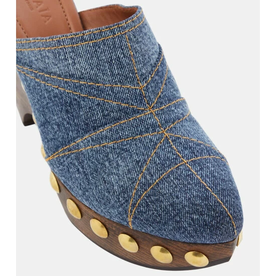Alaïa Le Sabot Denim Mules - Image 5
