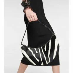 Alaïa Half Moon Zebra-print Shoulder Bag