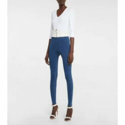 Alaïa High-rise Denim Leggings