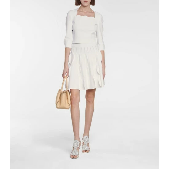 Alaïa Scalloped Stretch-knit Sweater