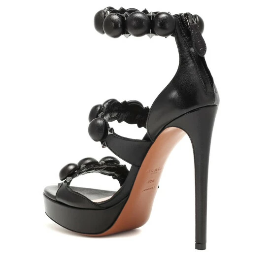 Alaïa Bombe Studded Leather Sandals - Image 2
