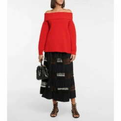 Alaïa Off-shoulder Wool And Cashmere Sweater