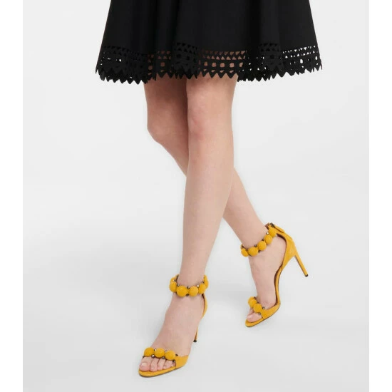 Alaïa La Bombe 90 Suede Sandals - Image 3