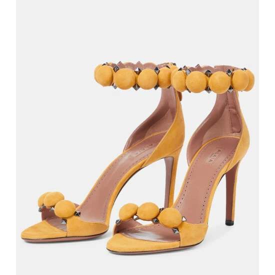 Alaïa La Bombe 90 Suede Sandals - Image 4