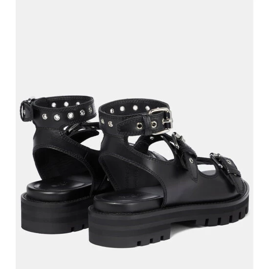 Alaïa Buckled Leather Sandals - Image 2