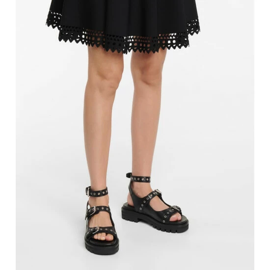 Alaïa Buckled Leather Sandals - Image 3